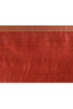Pure handloom Banarasi katan silk saree with golden stripes pattern kadwa weaving & satin silk border-Coral