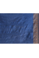Pure tussar silk Banarasi saree with kadwa weaving-Royal blue
