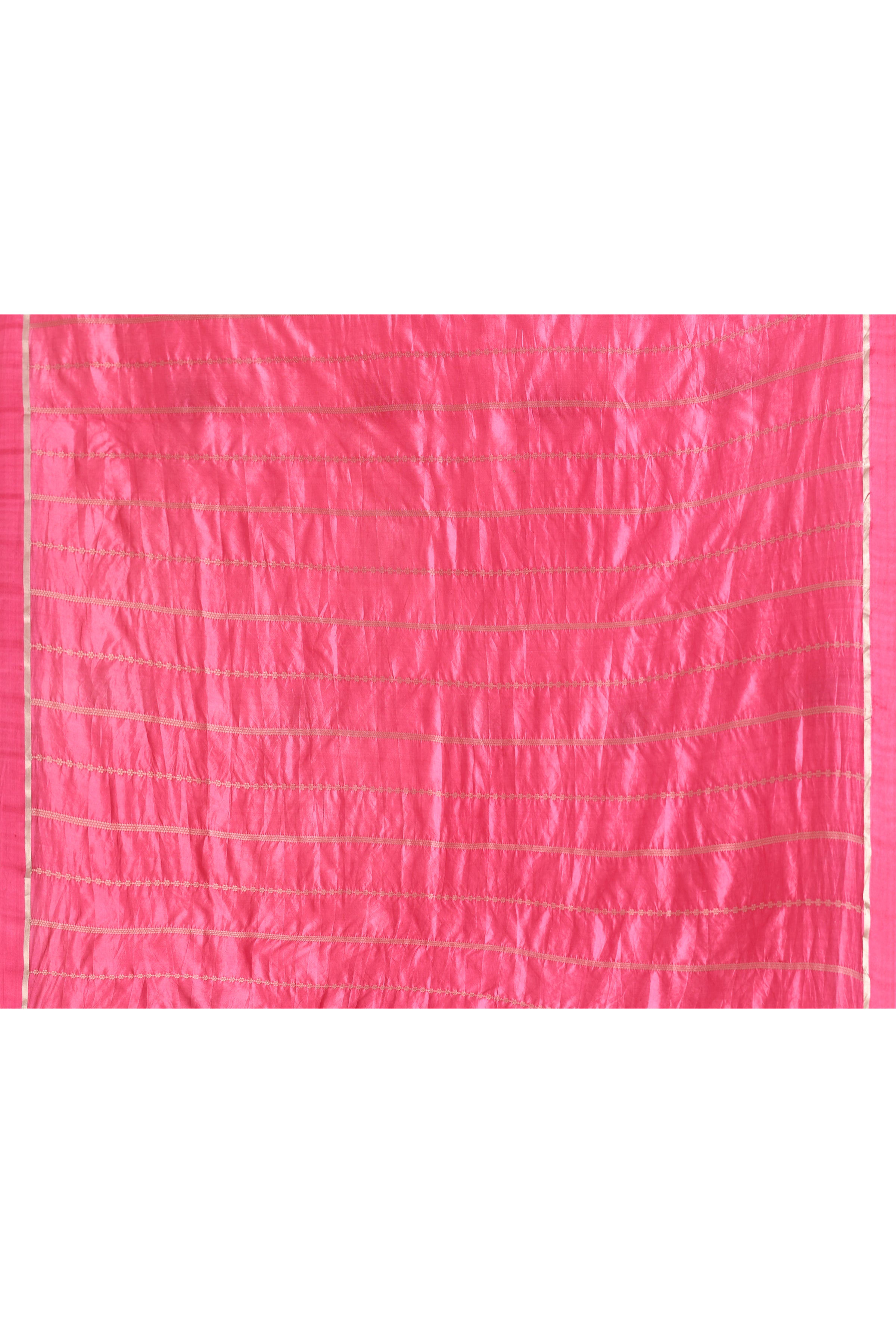 Pure handloom Banarasi katan silk saree with floral pattern kadwa weaving & satin silk border-Rose pink