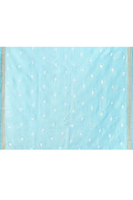 Pure tussar linen handloom saree with floral embroidered blouse