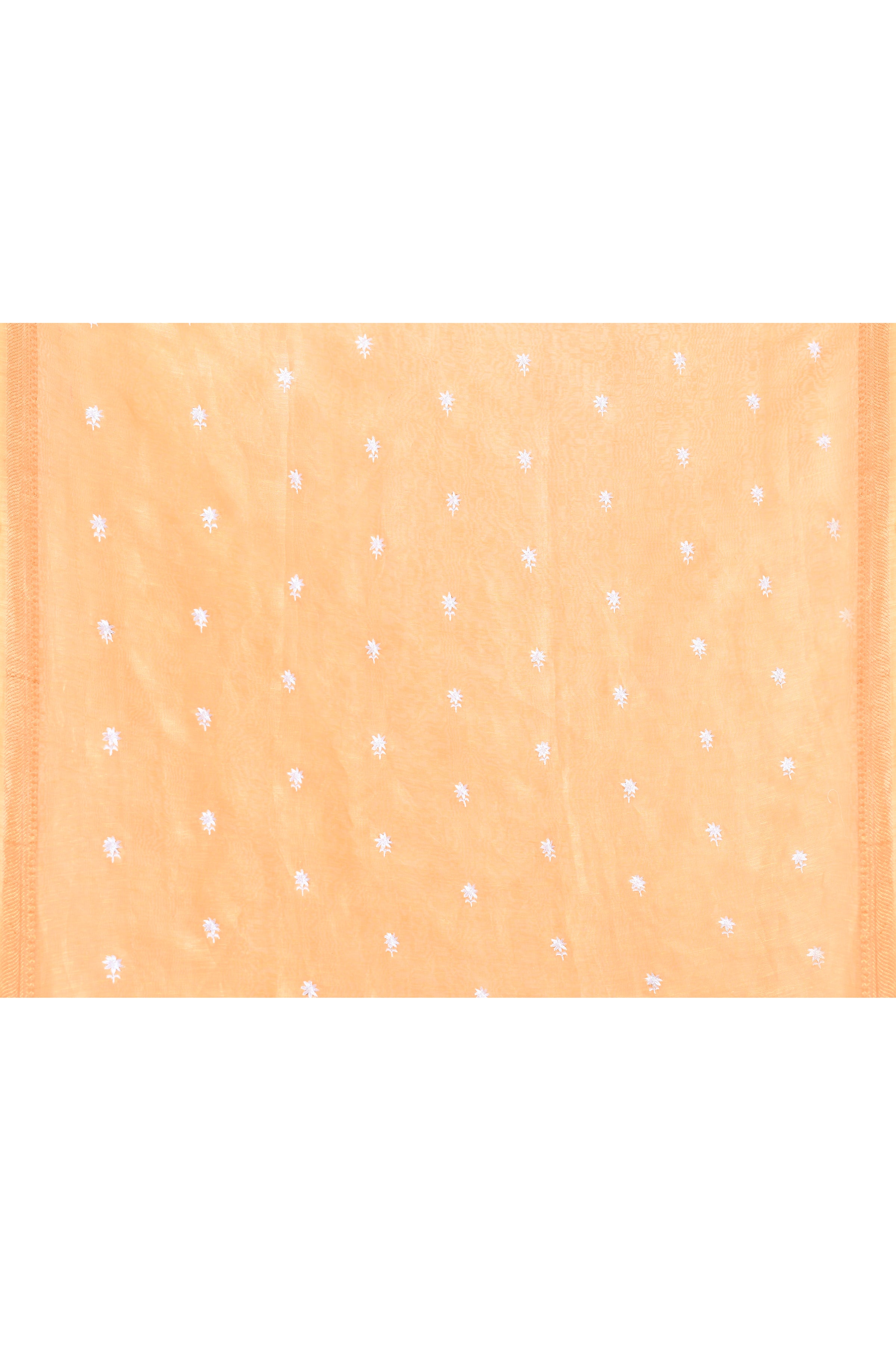 Pure tussar linen handloom saree with floral embroidered blouse