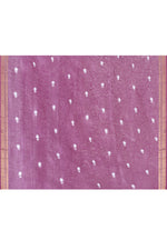 Pure tussar linen handloom saree with floral embroidered blouse