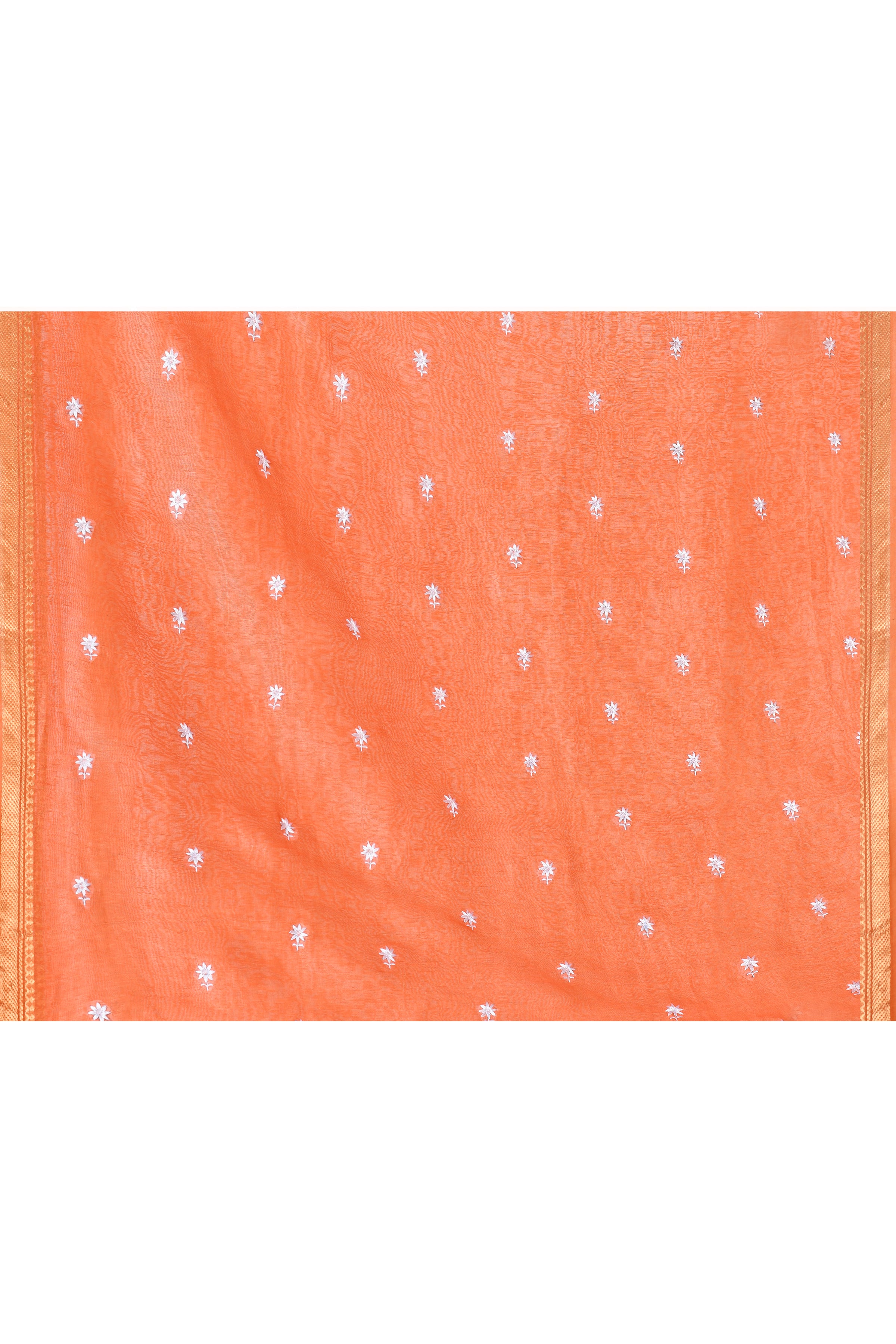 Pure tussar linen handloom saree with floral embroidered blouse