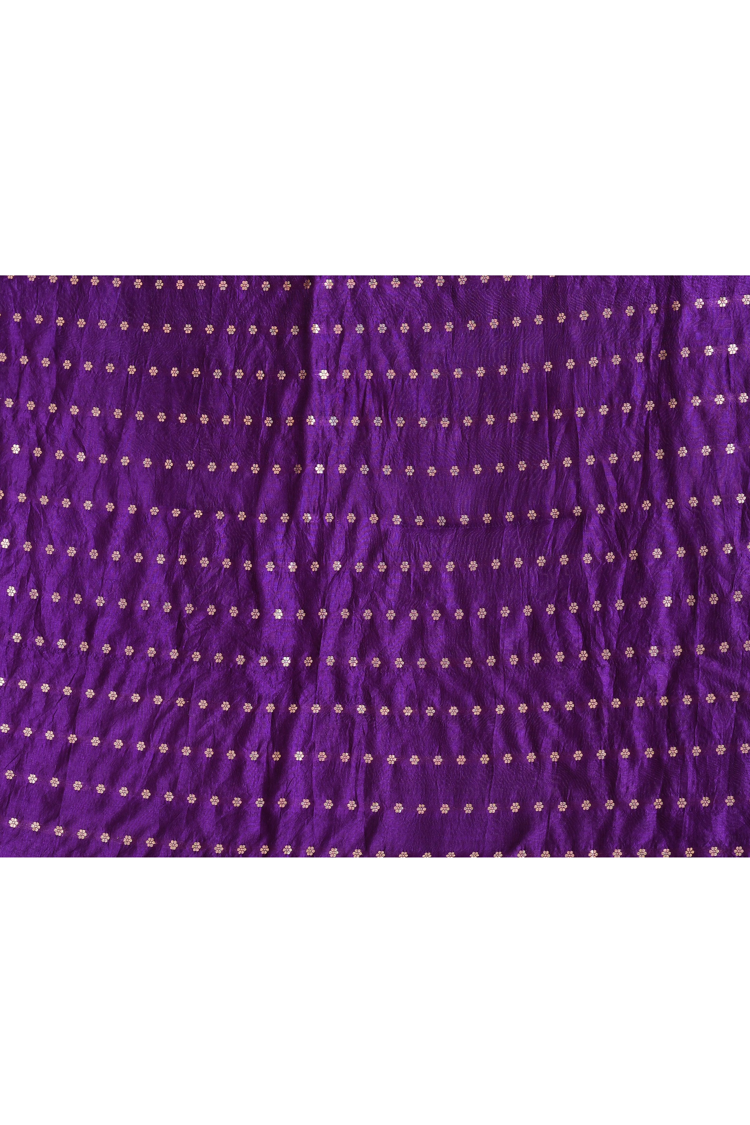 Pure handloom Banarasi katan silk saree with floral pattern kadwa weaving & satin silk border-Violet