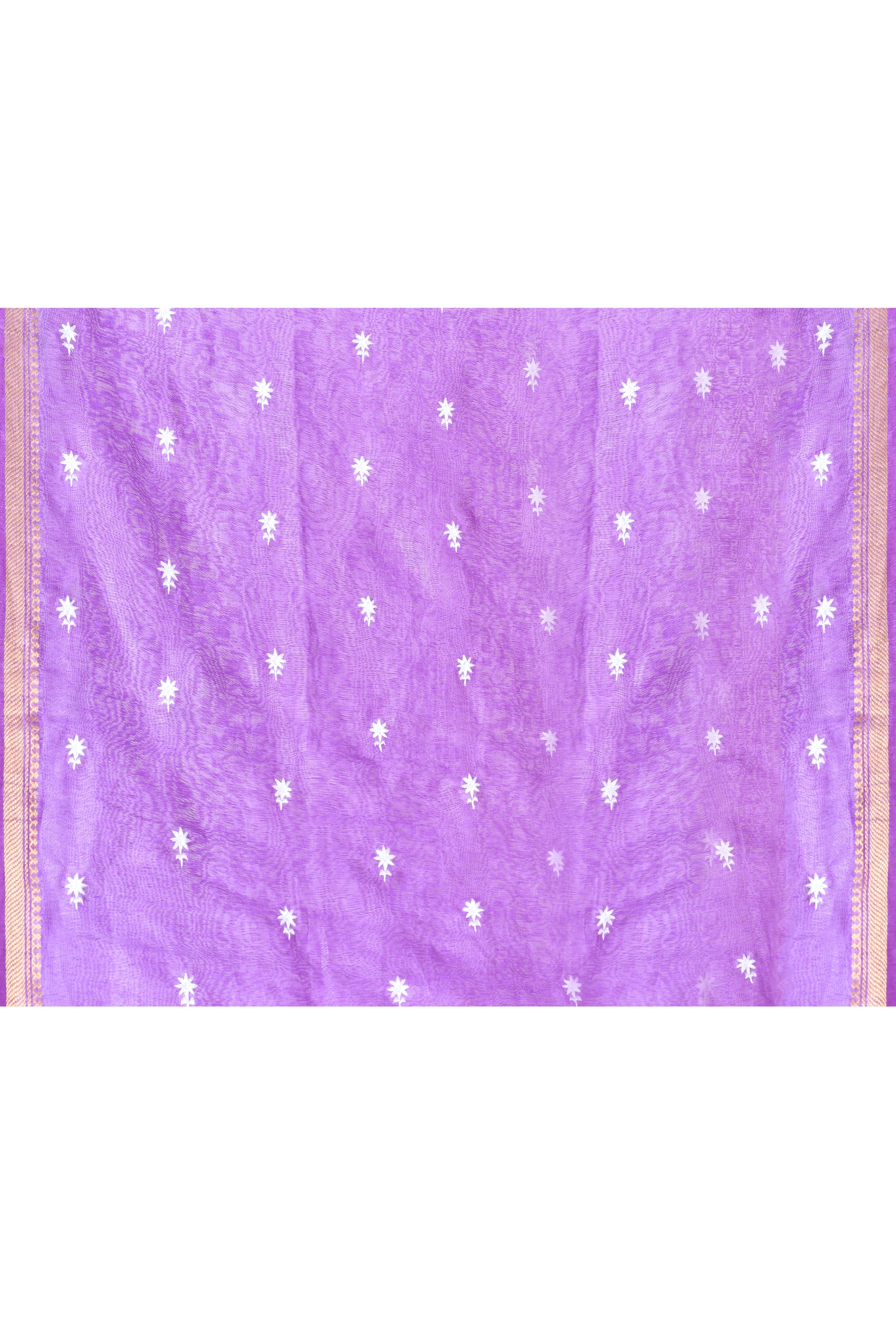 Pure tussar linen handloom saree with floral embroidered blouse