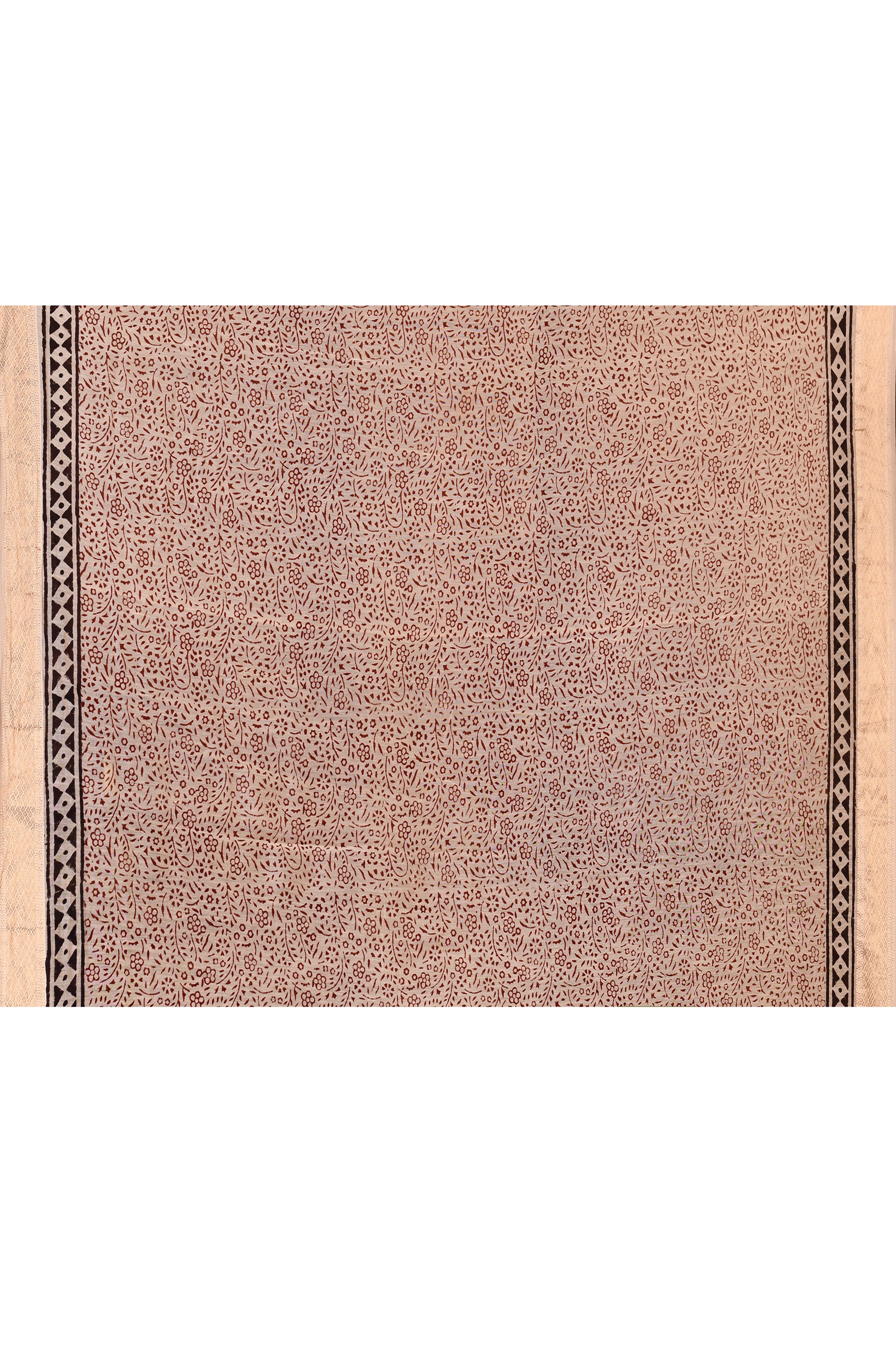 Maheshwari cross border bagh print saree-maroon