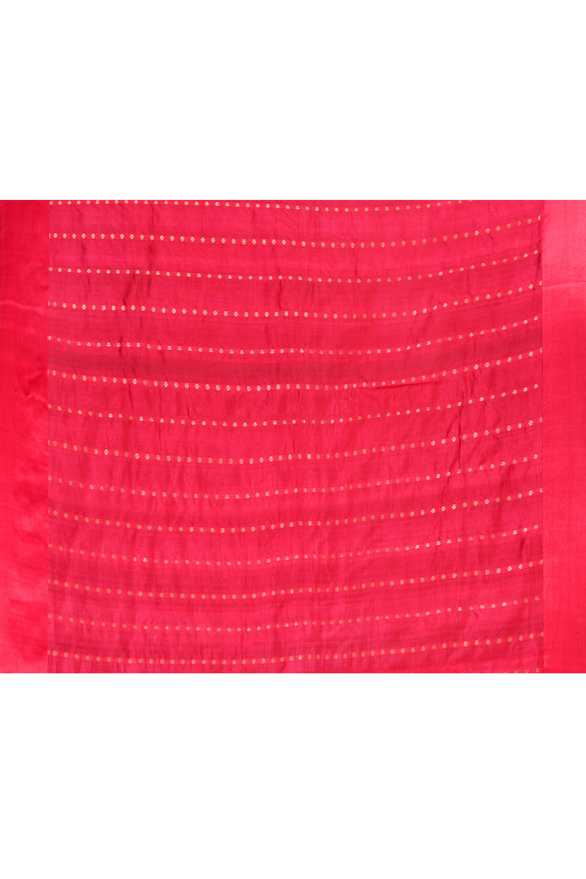 Pure katan silk kadwa Banarasi saree with golden & silver zari floral motifs & satin silk border-Onion pink