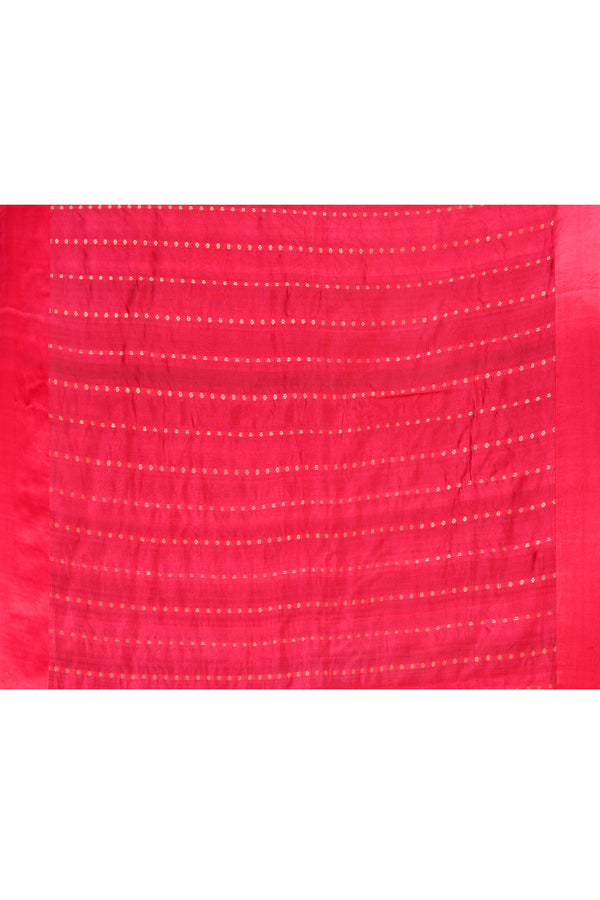 Pure katan silk kadwa Banarasi saree with golden & silver zari floral motifs & satin silk border-Onion pink