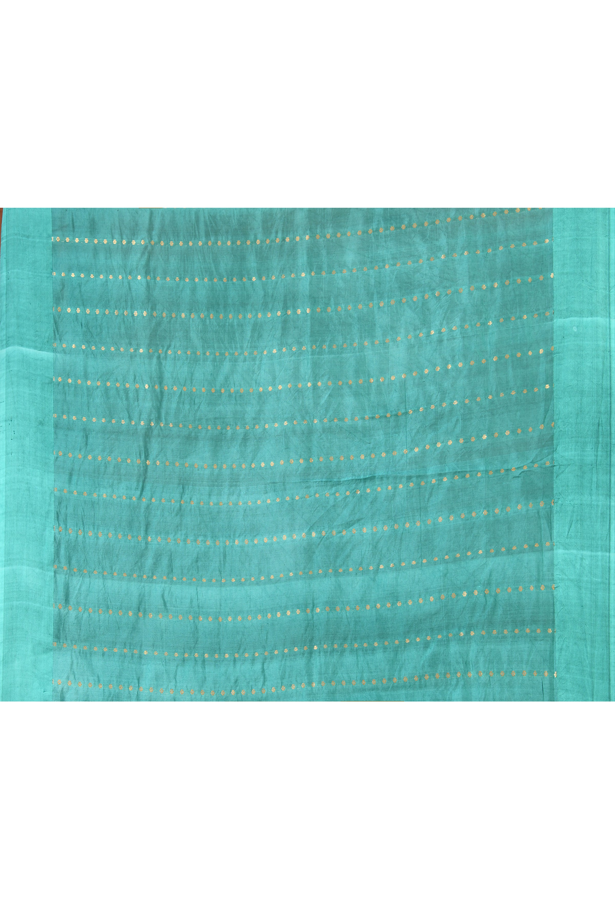 Pure katan silk kadwa Banarasi saree with golden & silver zari floral motifs & satin silk border-Powder blue