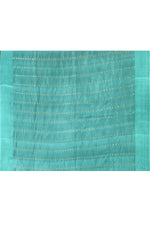 Pure katan silk kadwa Banarasi saree with golden & silver zari floral motifs & satin silk border-Powder blue