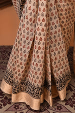 Maheshwari cross border saree with small prints-off white