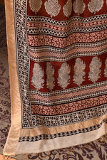 Maheshwari cross border saree with small prints-off white