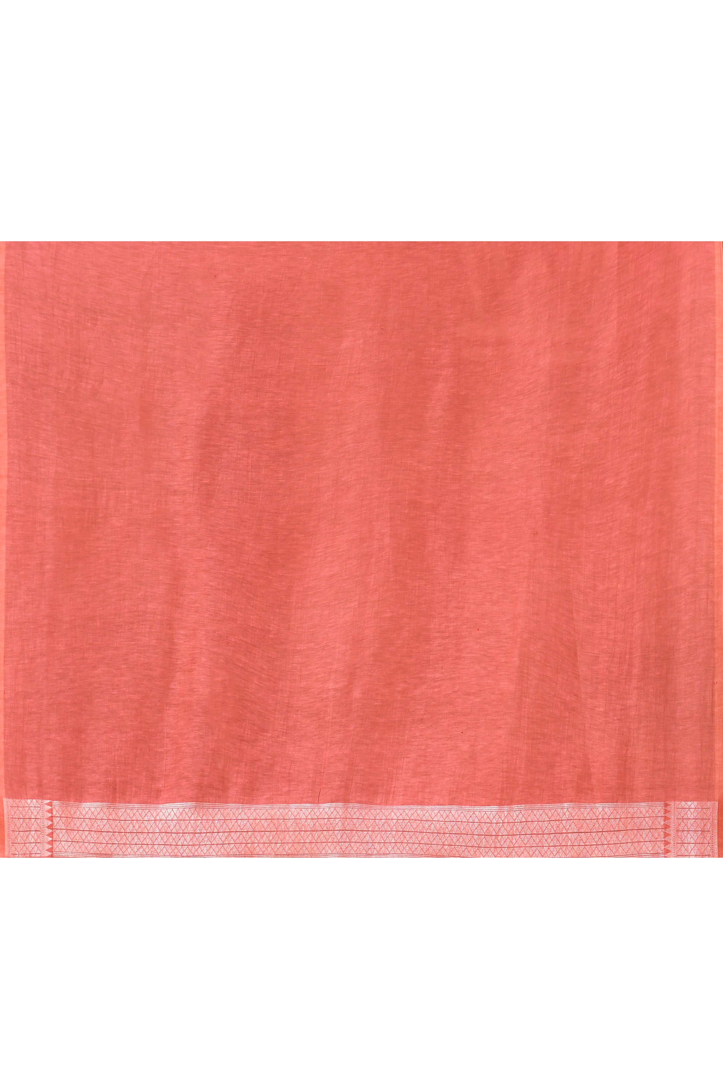 Pure Linen Georgette handloom Banarasi saree with silver zari kadwa weaving-Light Coral