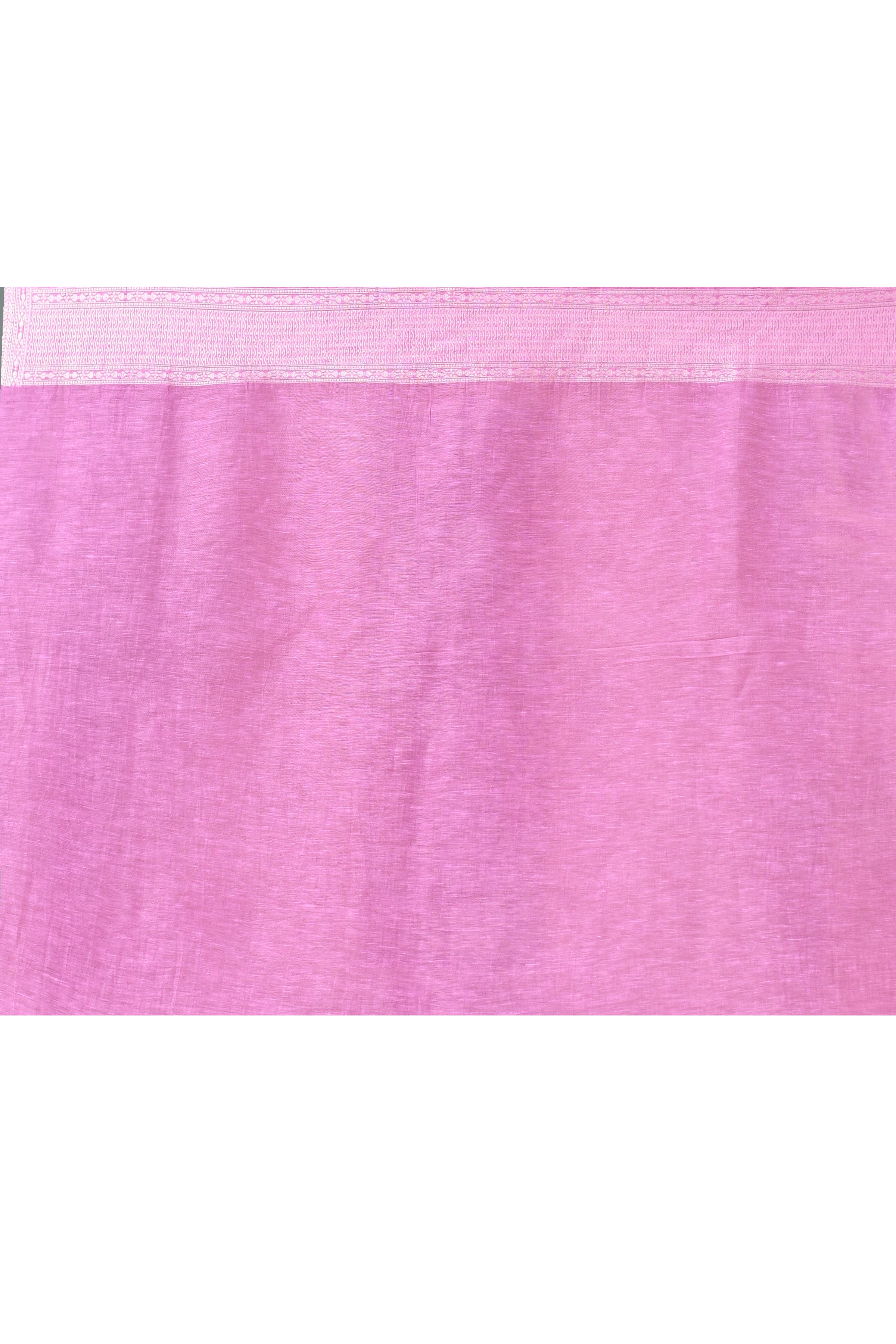 Pure Linen Georgette handloom Banarasi saree with silver zari kadwa weaving-Lavender