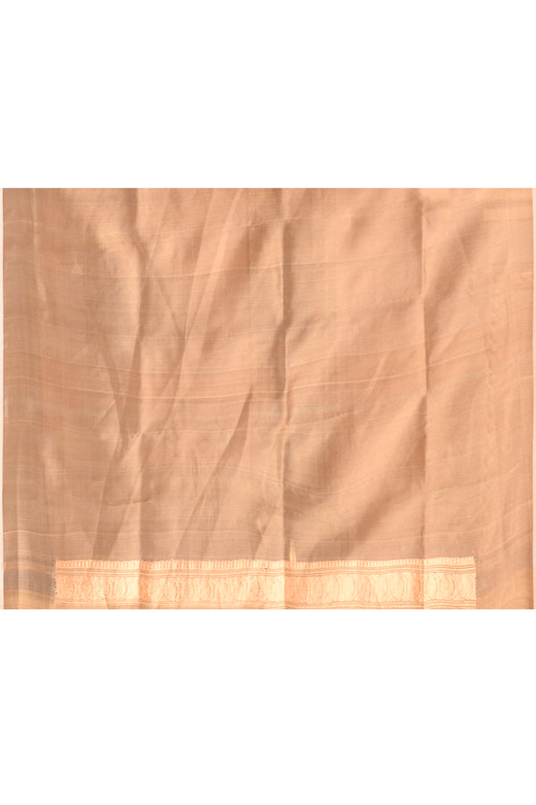 Banarasi tissue silk saree with floral pattern kadwa weaving-off white