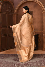 Banarasi tissue silk saree with floral pattern kadwa weaving-off white