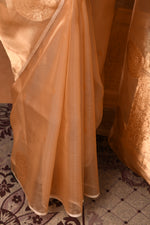 Banarasi tissue silk saree with floral pattern kadwa weaving-off white