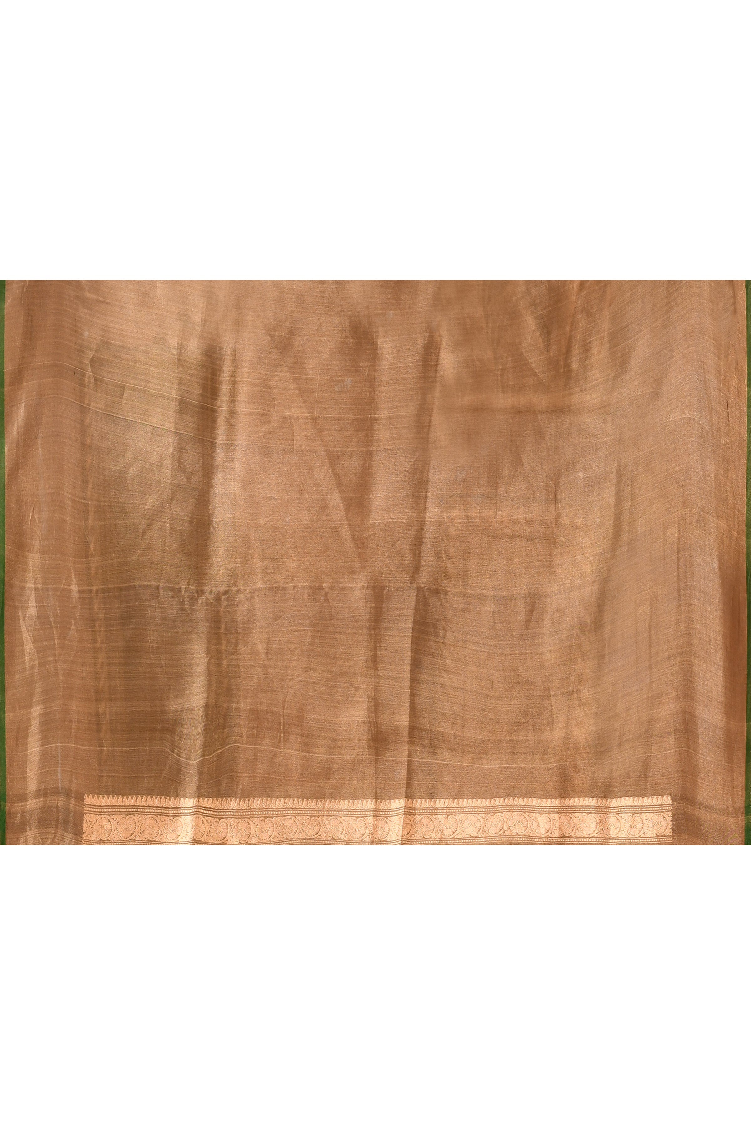 Banarasi tissue silk saree with floral pattern kadwa weaving-olive green