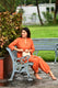 Rustic Rust orange cotton slub Co-ord set with pants in harem style
