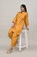 Earthy Mustard yellow cotton slub Co-ord set with pants in harem style