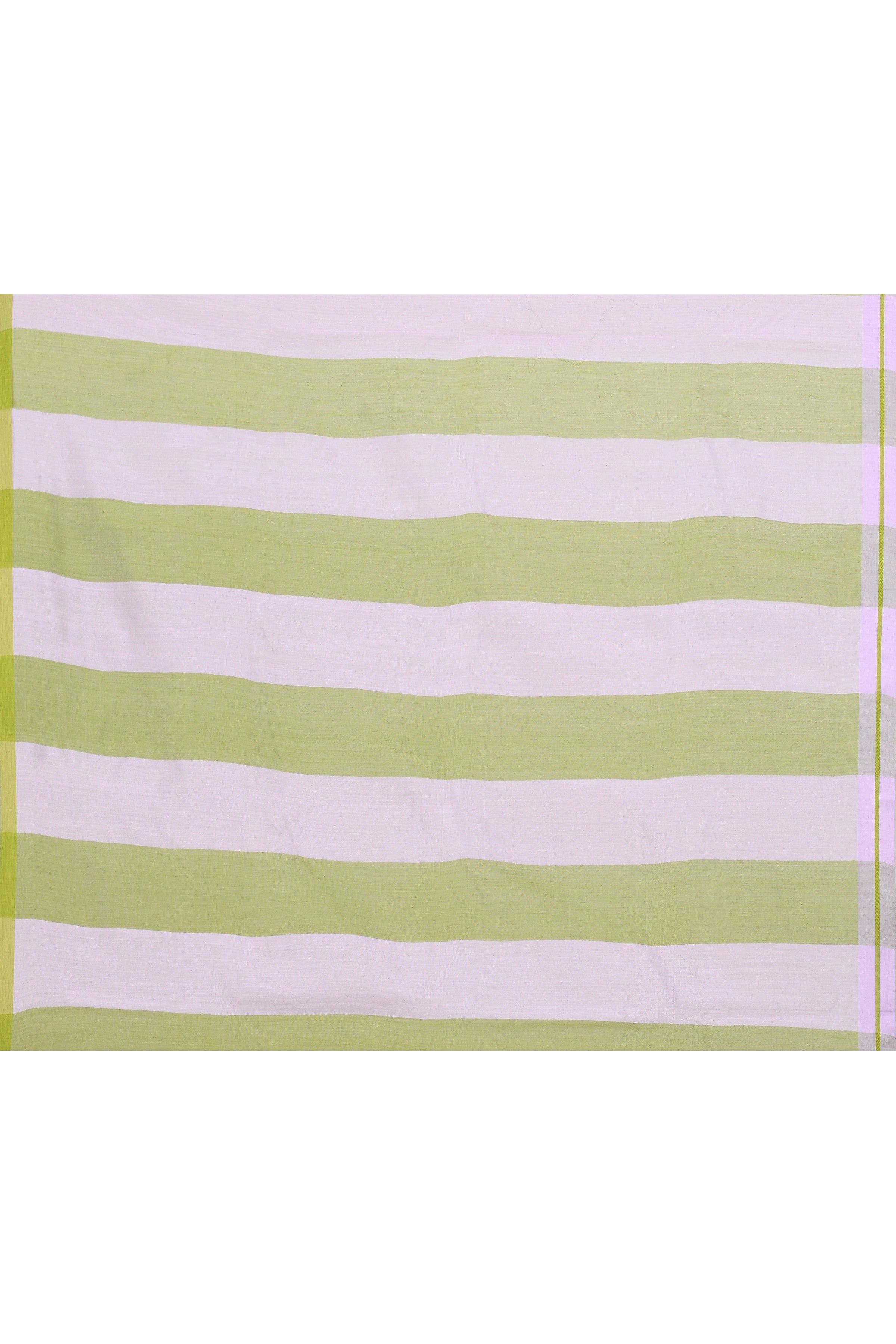Lavender and green double border white body tissue saree-light shade
