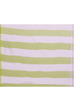 Lavender and green double border white body tissue saree-light shade