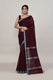 Coffee brown cotton silk hand woven saree with teal blue and golden border