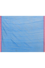 Black cotton silk hand woven saree with dark pink and golden border