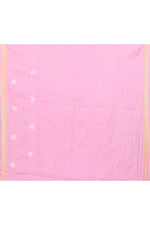Pure handloom linen tussar saree with embroidery-Baby pink