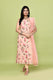 Pure handloom chanderi kurta with floral & leaf pattern multicolor meenakari weaving,matching chanderi dupatta and bottom-Baby pink