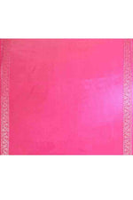 Banarasi woven soft silk saree with floral pattern motifs in gold zari - Fuchsia pink
