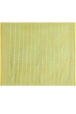 Banarasi soft silk saree with mirror work and dark blue and gold zari woven border and pallu- bright yellow
