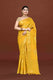 Banarasi soft silk saree with floral golden motifs weaving- Mango yellow