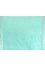 Banarasi soft silk saree with floral golden motifs weaving- Turquoise Blue