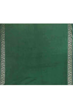 Banarasi woven soft silk saree with floral pattern motifs in gold zari - Bottle green