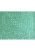 Banarasi woven soft silk saree with dark blue and golden thread weaving with mirror work-Sea green