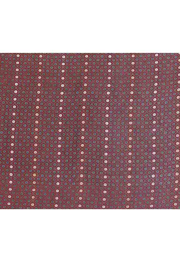 Banarasi woven soft silk saree with dark blue and golden thread weaving with mirror work-Maroon