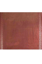 Banarasi woven soft silk saree with floral pattern motifs in gold zari - Brown