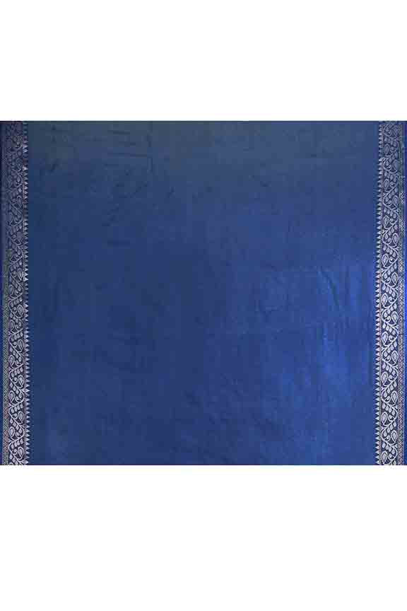 Banarasi soft silk saree with floral golden motifs weaving- Navy blue