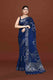 Banarasi soft silk saree with floral golden motifs weaving- Navy blue