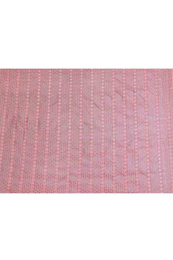 Banarasi soft silk saree with mirror work and dark blue and gold zari woven border and pallu- Dark Peach