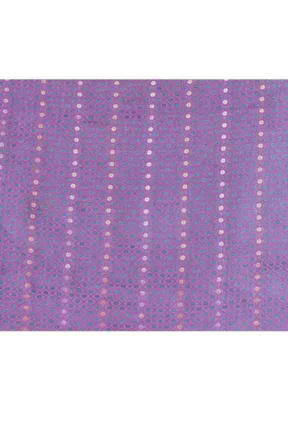Banarasi soft silk saree with mirror work and dark blue and gold zari woven border and pallu- Magenta