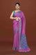 Banarasi soft silk saree with mirror work and dark blue and gold zari woven border and pallu- Magenta