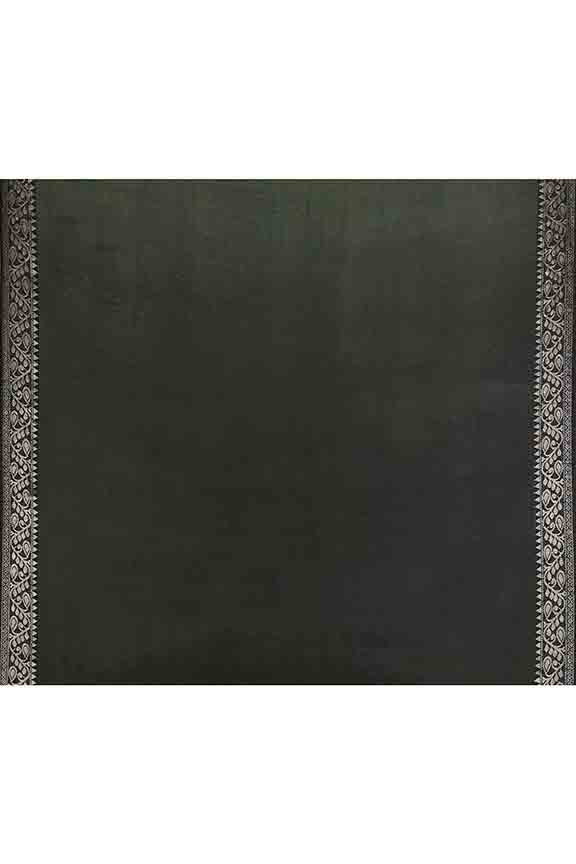 Banarasi soft silk saree with floral golden motifs weaving- Black