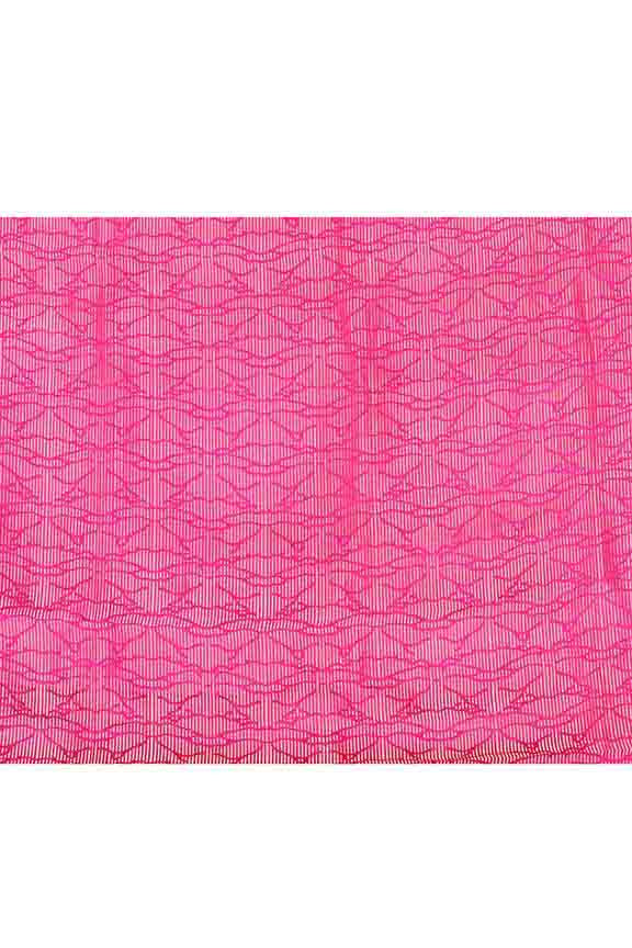 Pure handloom mashru silk plain saree with narrow golden border, woven pallu and blouse-Fuchsia pink