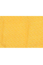 Pure handloom mashru silk self printed saree with narrow golden border, woven pallu and blouse-Mango yellow
