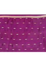 Pure handloom munga silk saree with banarasi floral pattern kadwa weaving in silver & gold zari with satin border-purple