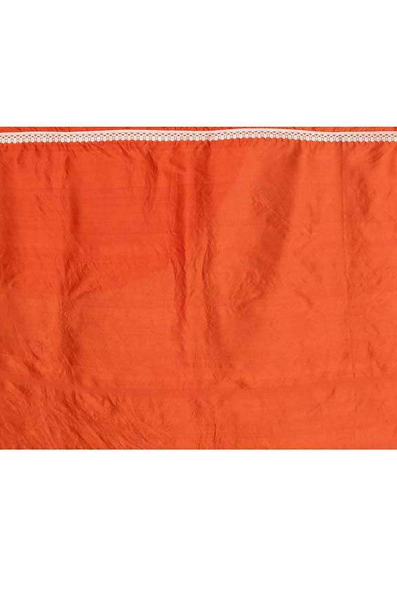 Pure handloom katan silk banarasi saree with real silver zari kadwa weaving-Orange