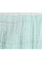 Pure tussar silk saree with checks pattern and meenakari kadwa work-Mint