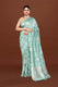 Pure tussar silk saree with checks pattern and meenakari kadwa work-Mint